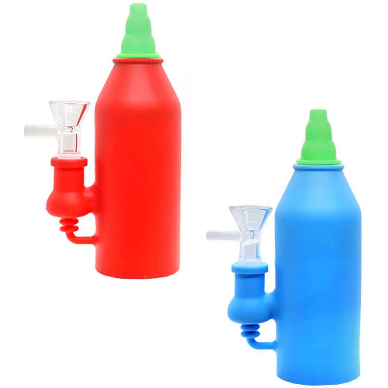 Chilli Bottle Shaped Silicone Waterpipe (SLW07) | 6 inch | Assorted Colors product image